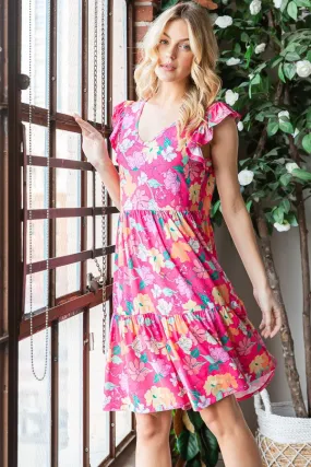 Flirty Floral Tiered Mini Dress