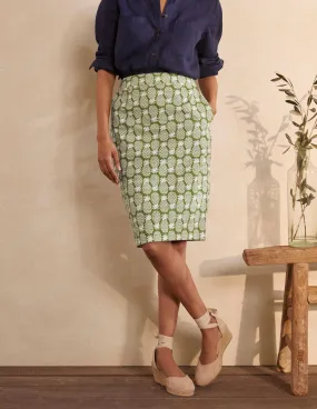 Gabriella Pencil Skirt-Pea, Pineapple Geo