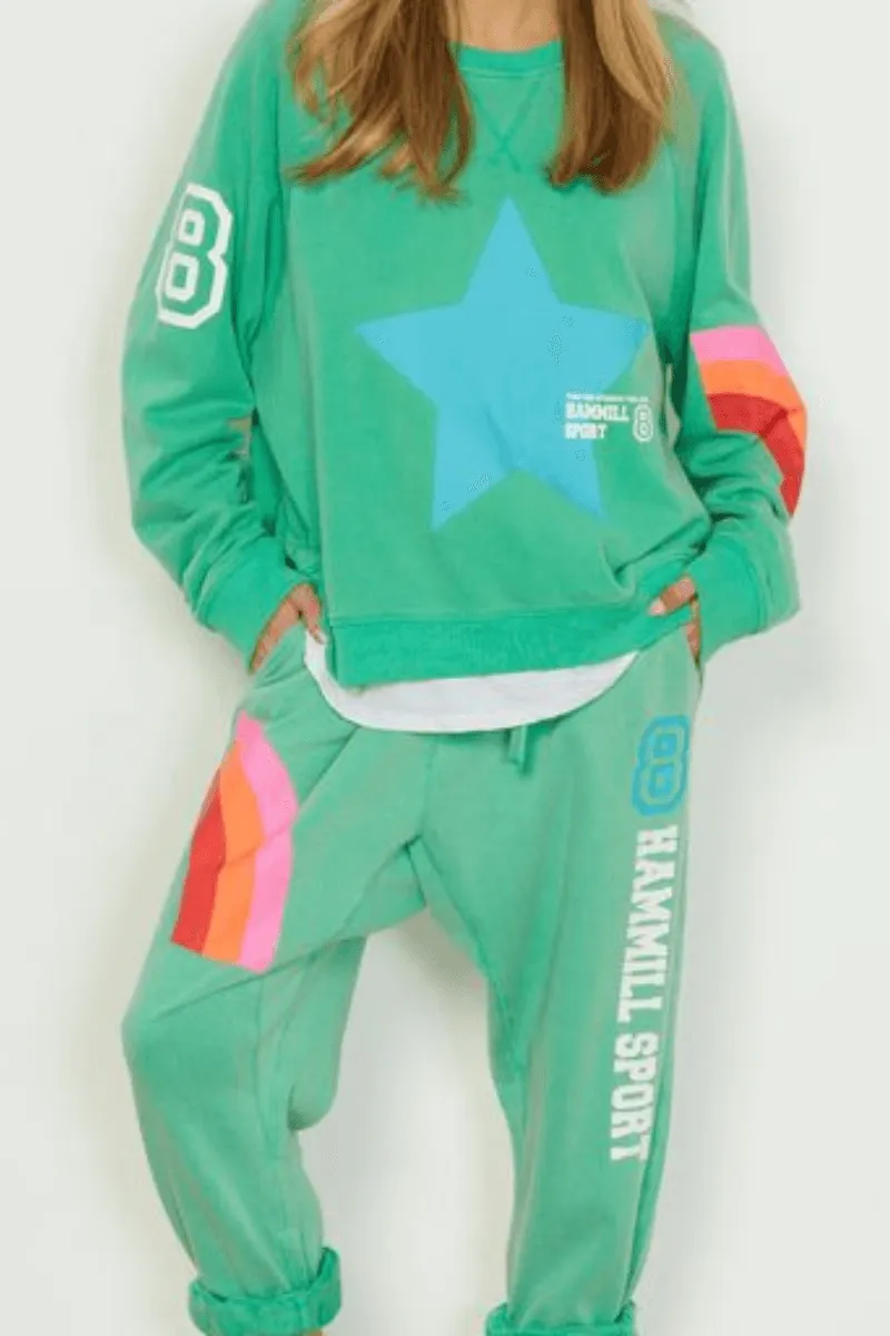 Hammill & Co Boyfriend Slouch Track Pant Star Green
