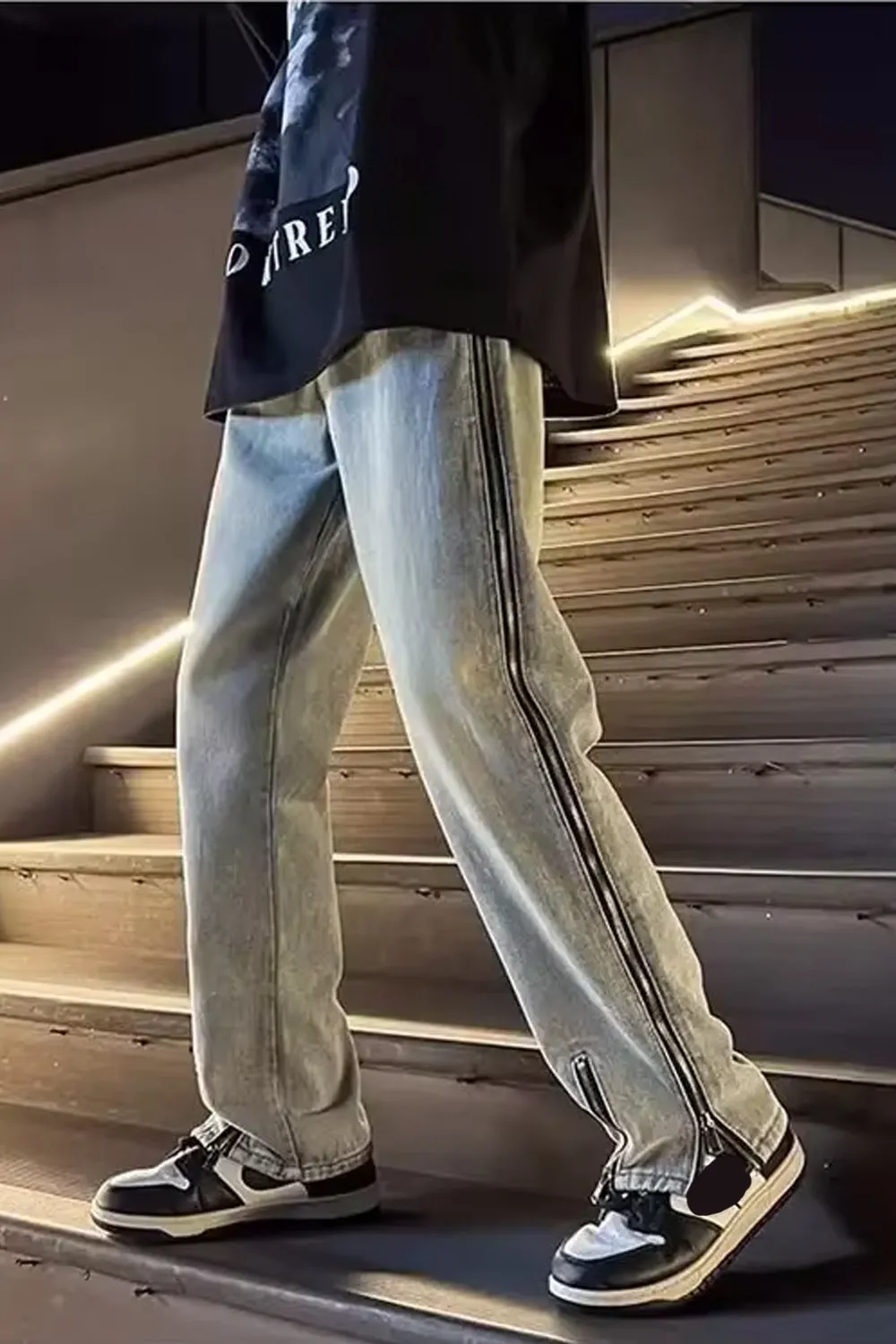 High Waist Long Zipper Jeans Pants