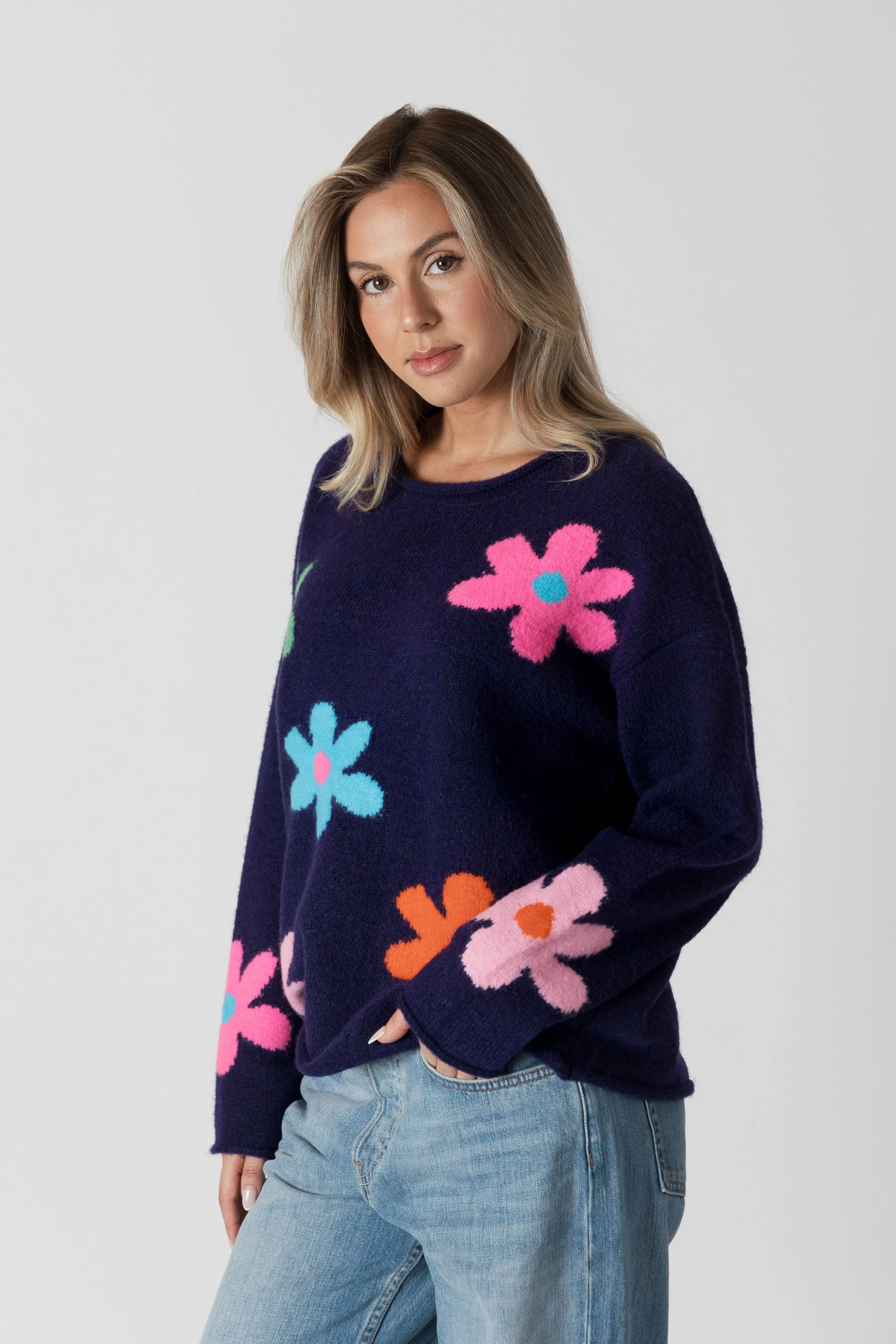 JODY FLOWER PRINT SWEATER