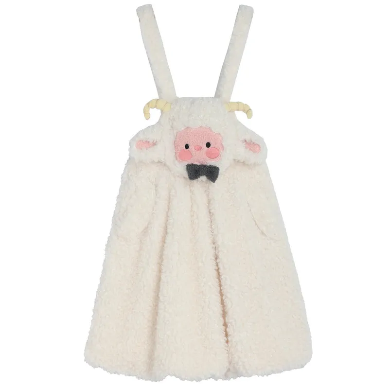 Kawaii Soft Girl Style Cartoon Sheep Suspender Skirt