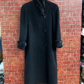 Keren Fur trim Trench Black Size M