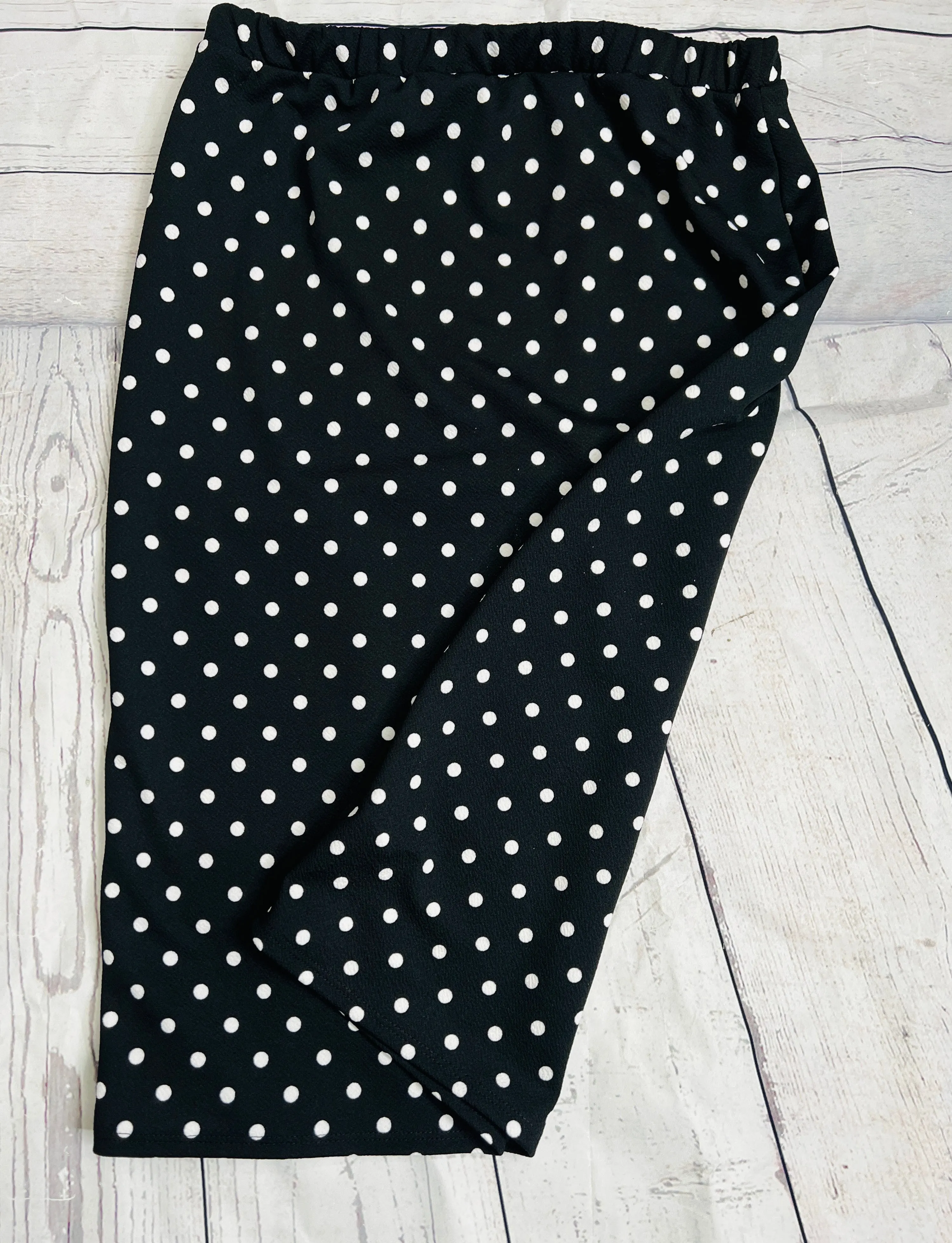Laura Black Polka Dot Pencil Style Skirt-(Regular & Plus)