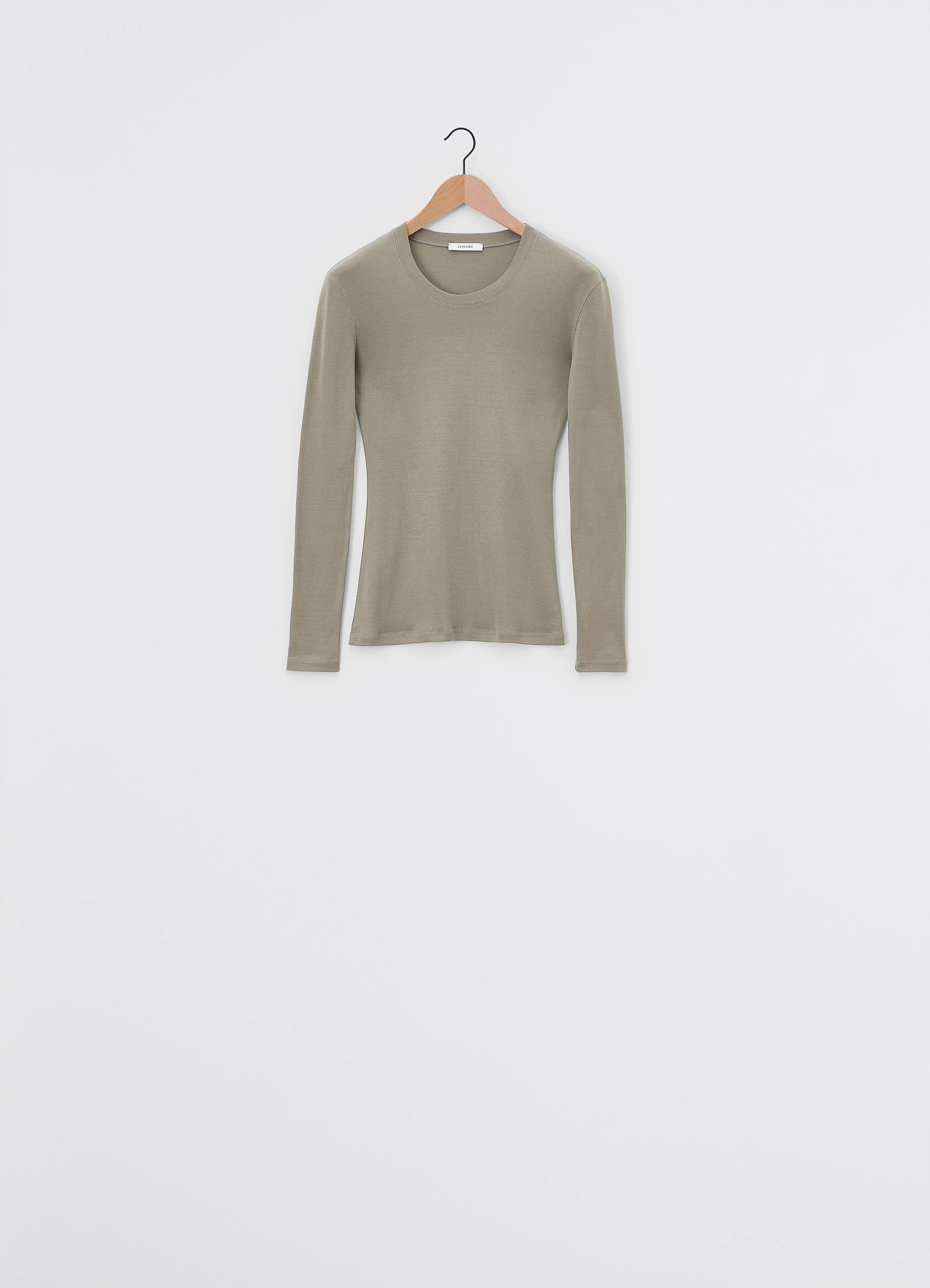 Lemaire Rib Long Sleeve T-shirt (Green Beige)