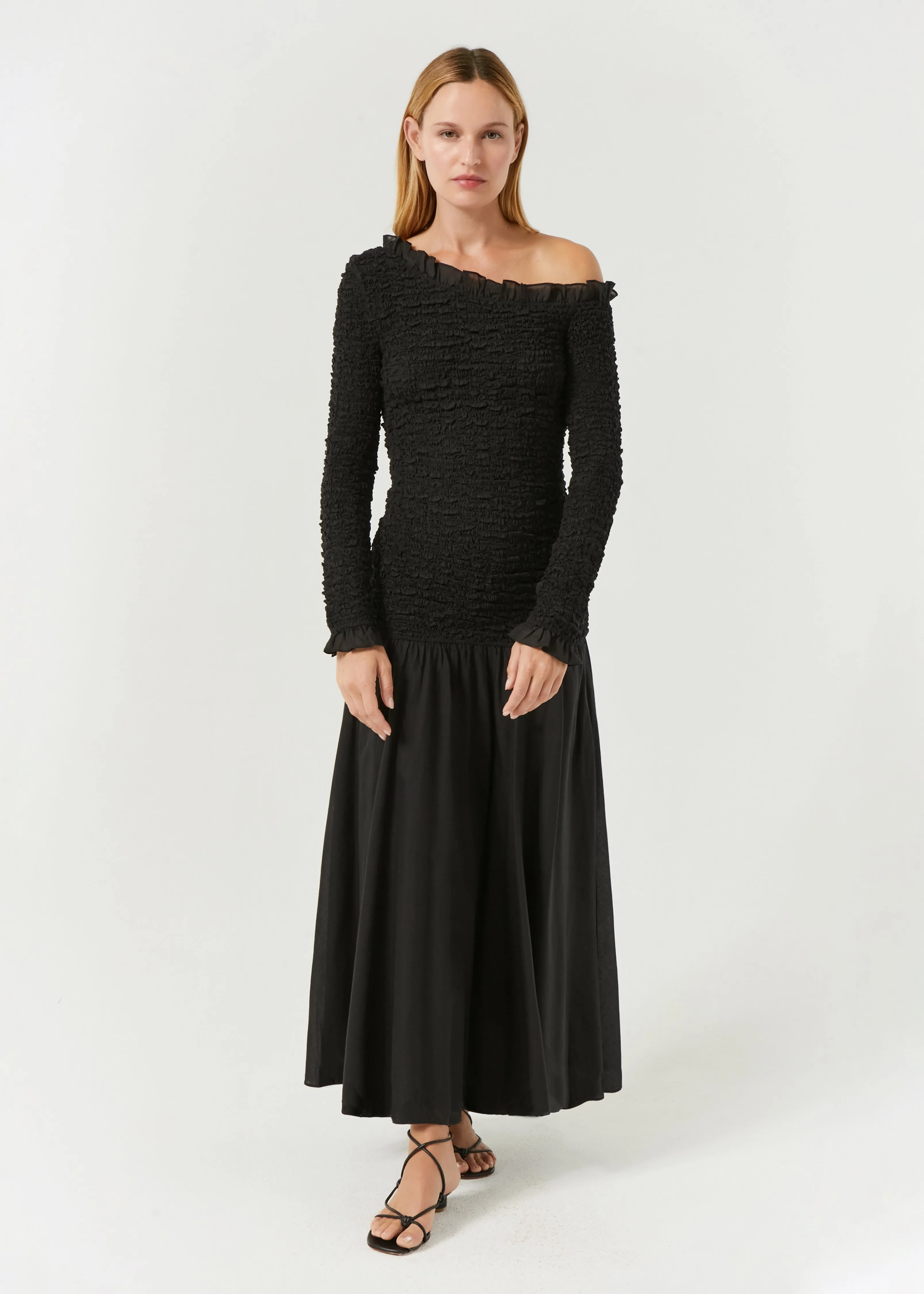 Ink-Black Lettie Dress | Elegant Womens Fashion