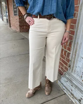 Liverpool Stride High Rise Crop Wide Leg 26" Ins Colored Denim Jeans