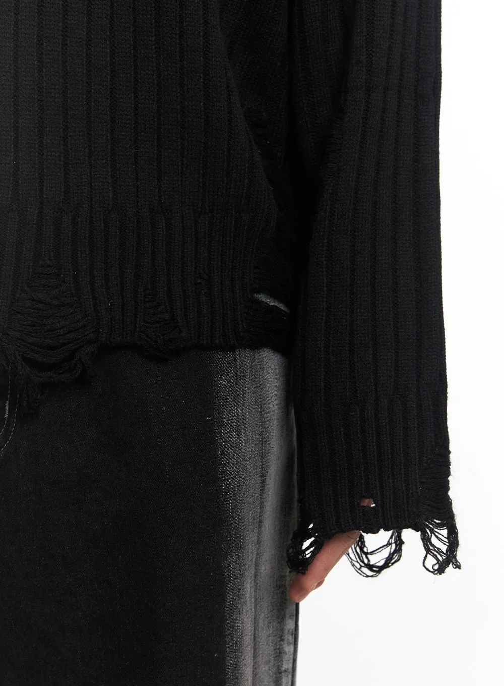 Men's Distressed Knitted Sweater IM519