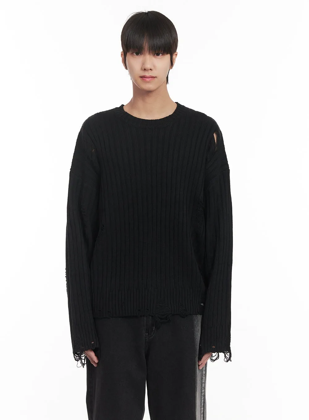 Men's Distressed Knitted Sweater IM519