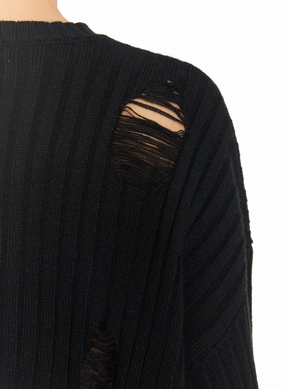 Men's Distressed Knitted Sweater IM519