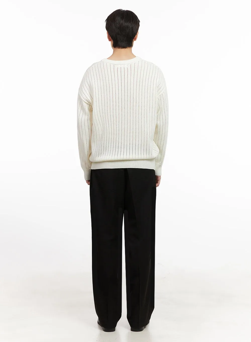Men's Knitted Hole Sweater IJ517