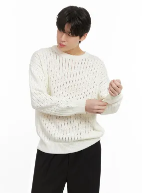 Men's Knitted Hole Sweater IJ517