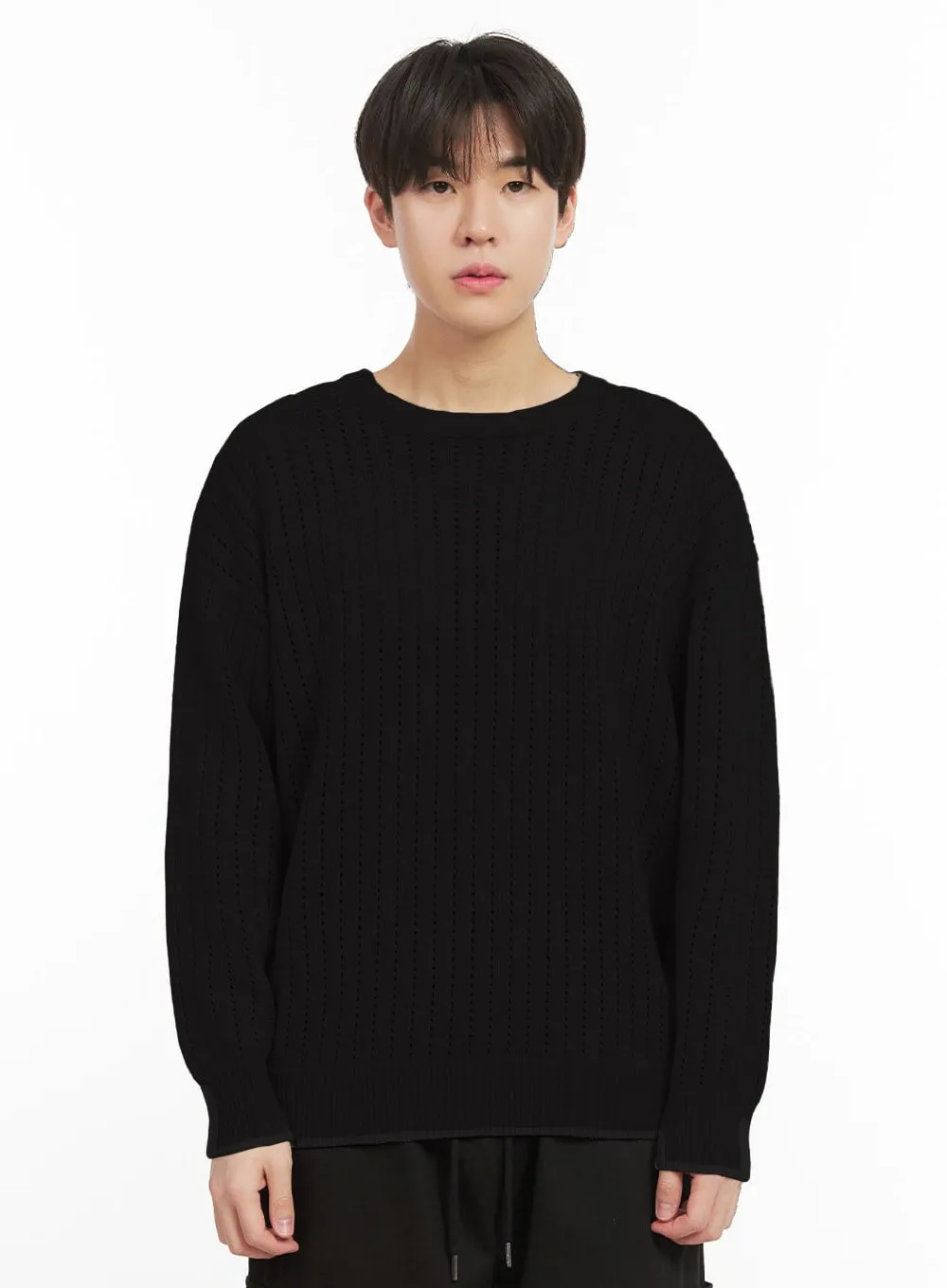 Men's Knitted Hole Sweater IJ517