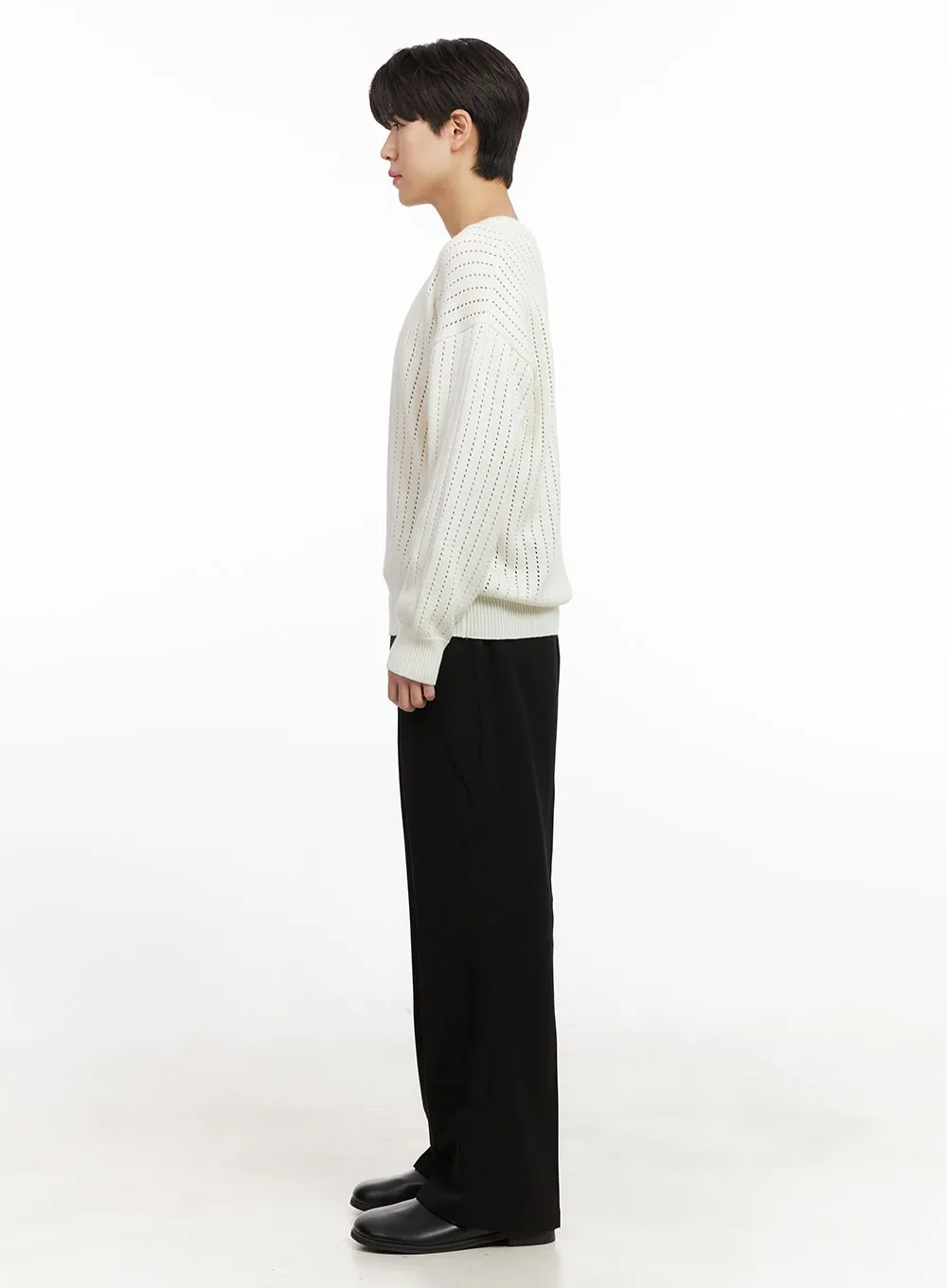 Men's Knitted Hole Sweater IJ517