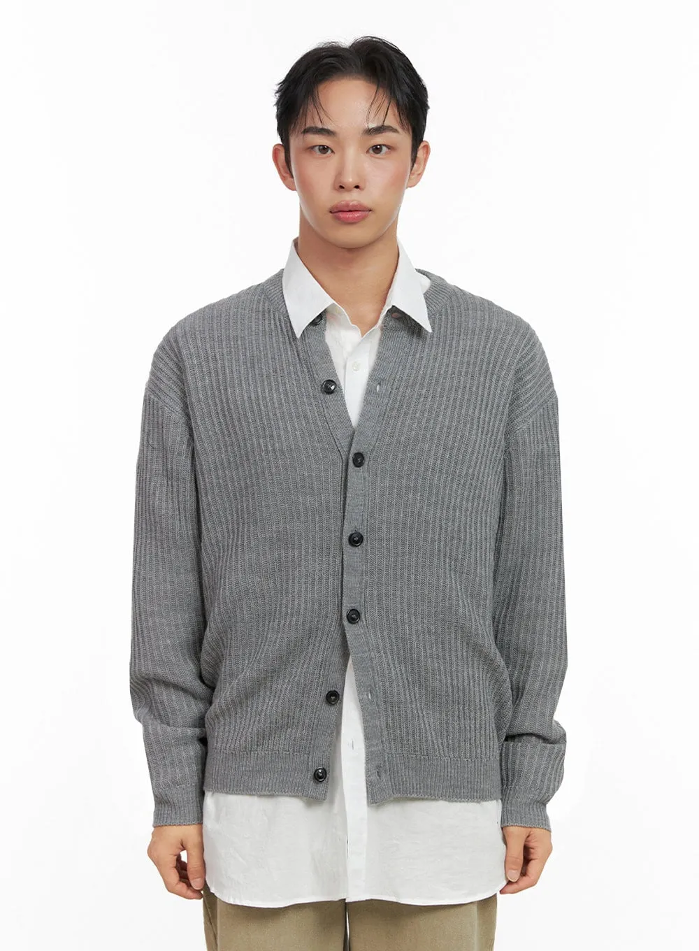 Men's Knitted V-Neck Cardigan IN426