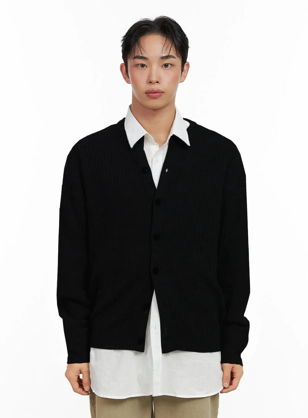 Men's Knitted V-Neck Cardigan IN426