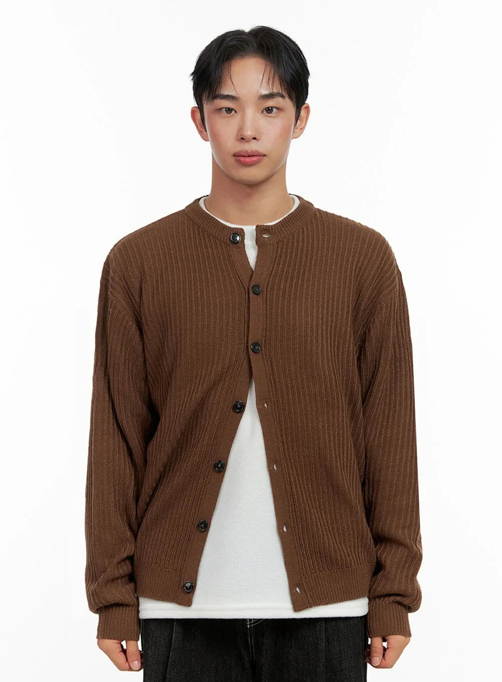 Men's Knitted V-Neck Cardigan IN426