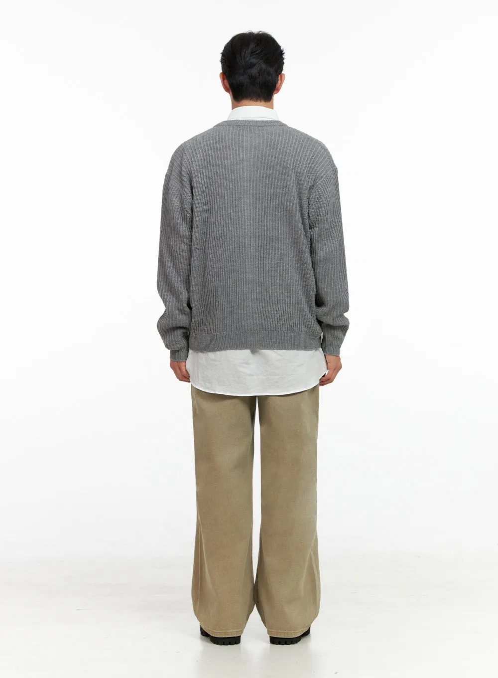 Men's Knitted V-Neck Cardigan IN426