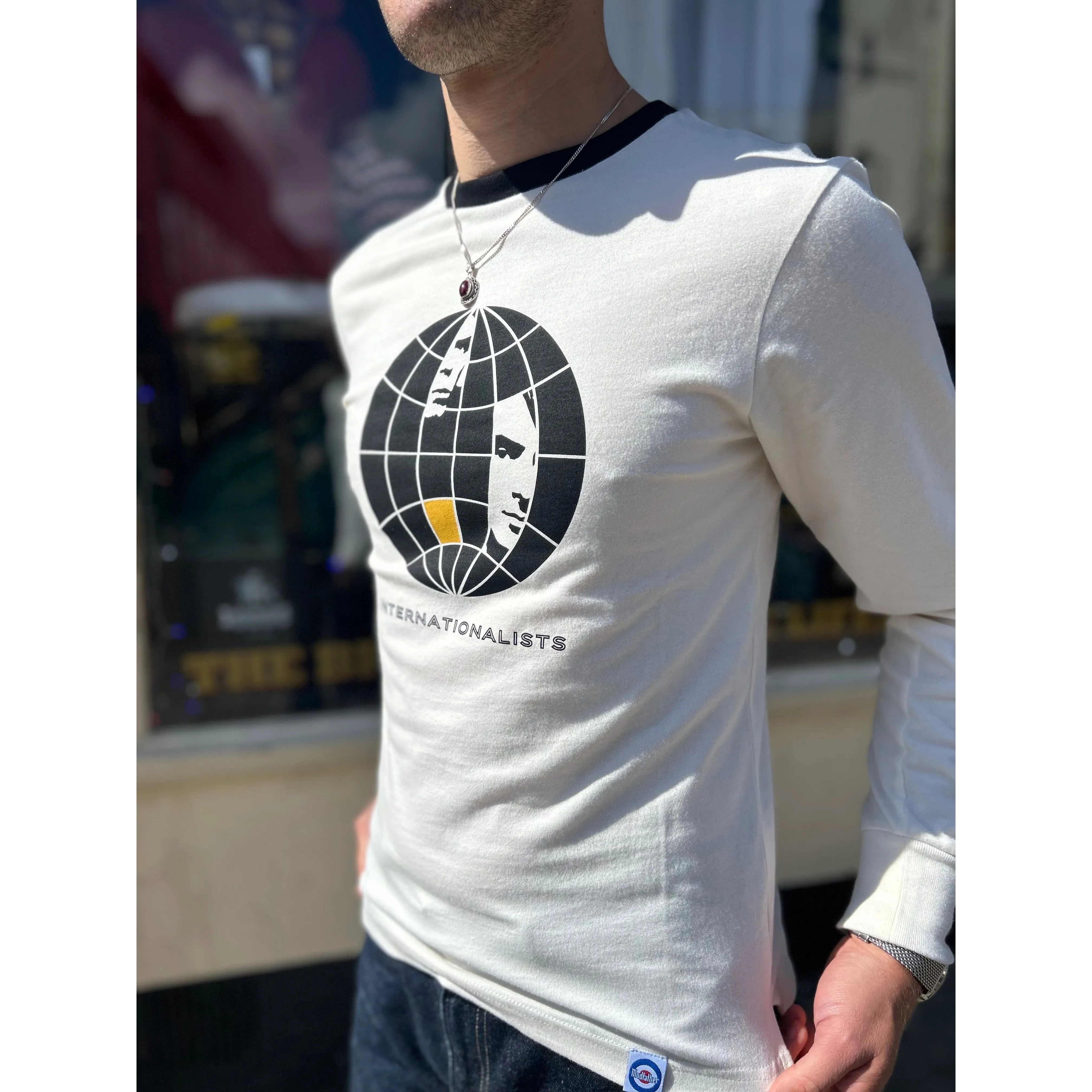 Modfather Clothing - Internationalists Ecru Long Sleeve MF2539 - T-shirt