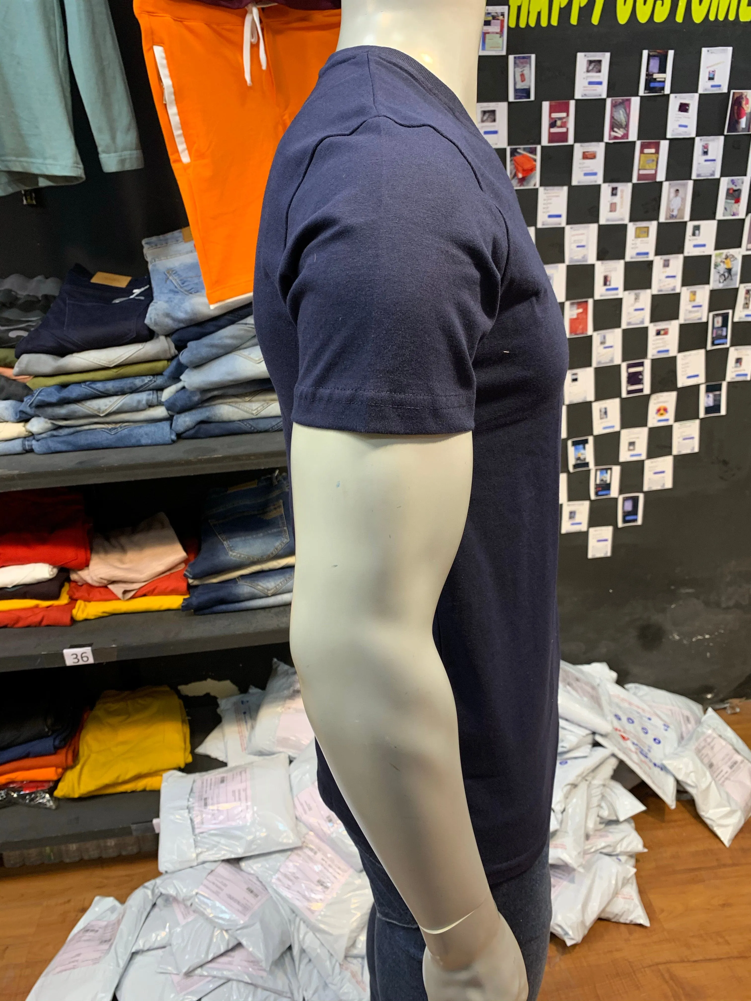 Navy V neck Basic Tshirt