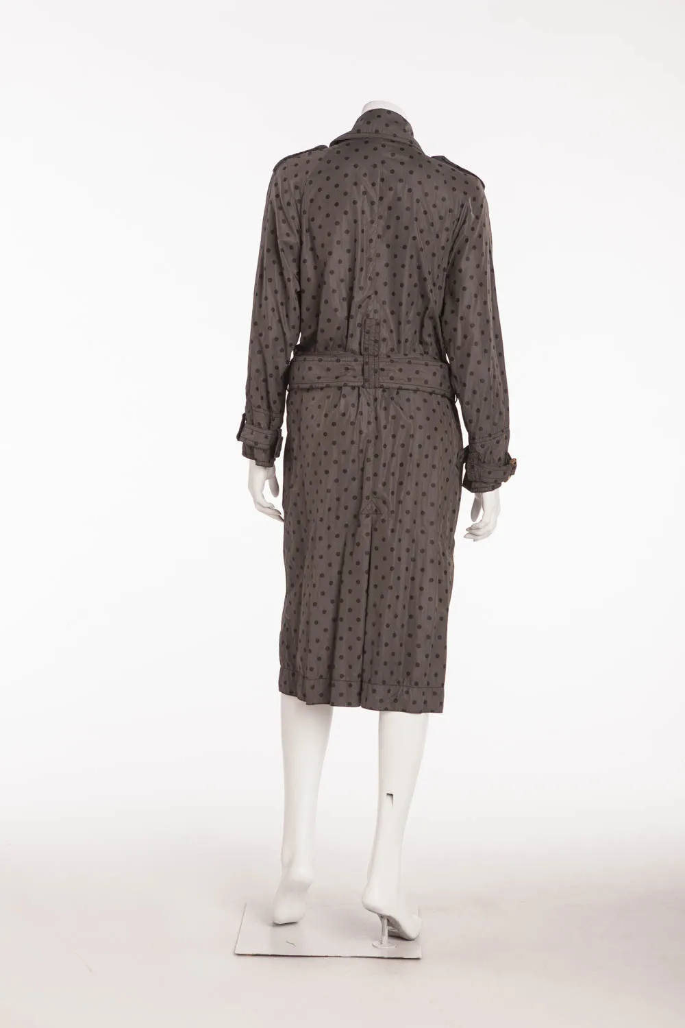 Sonia Rykiel - Gray & Black Polka Dot Trench Coat - S