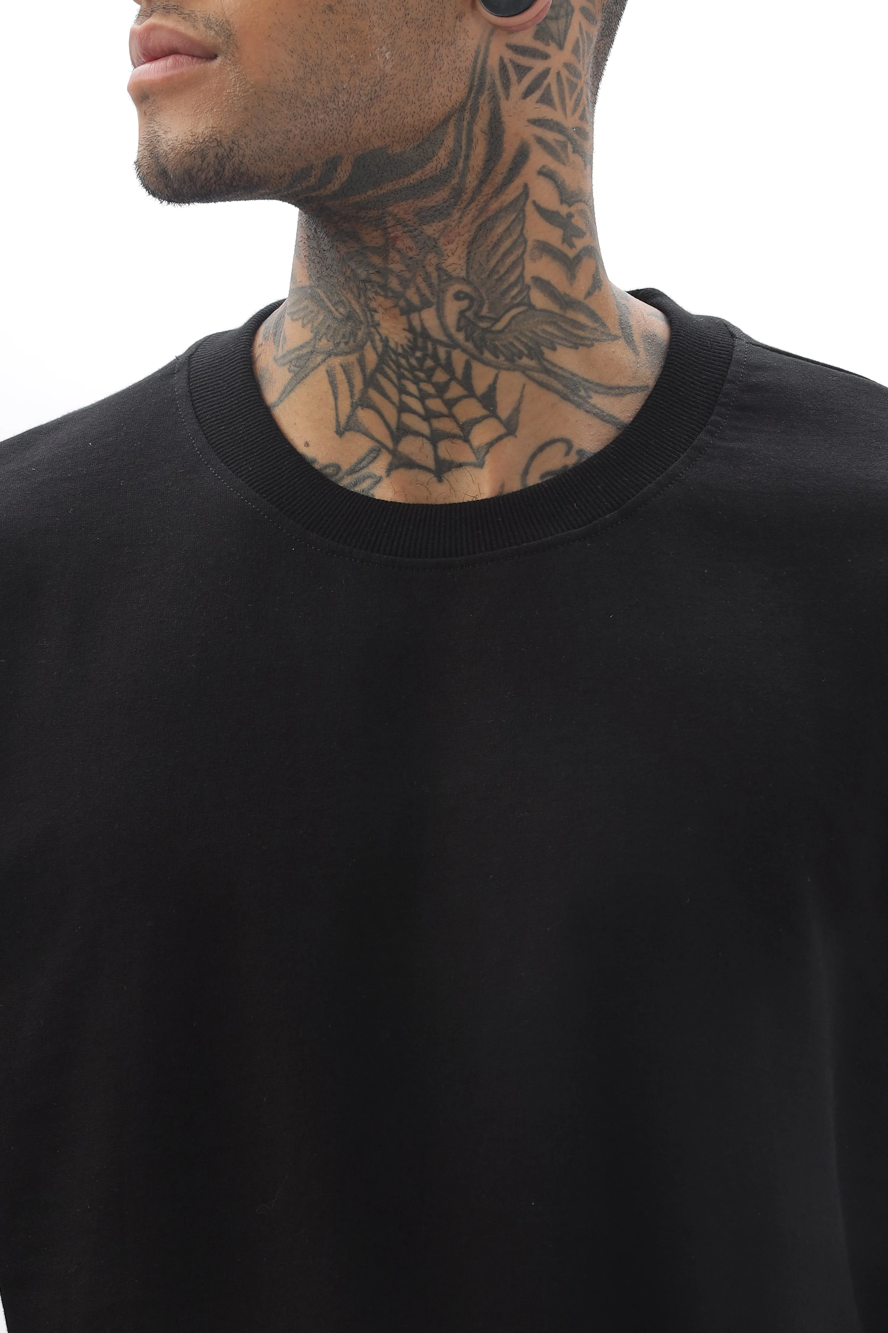 Spineline Black Dropshoulder T-Shirt
