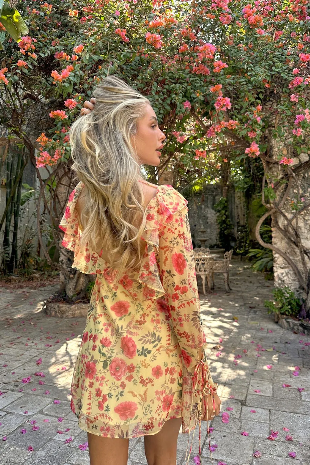 Sydney Yellow Ruffle Dress