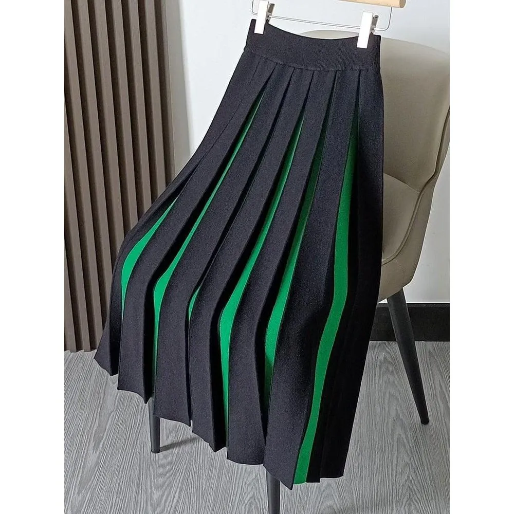 Thick Knitting Pleated Skirt