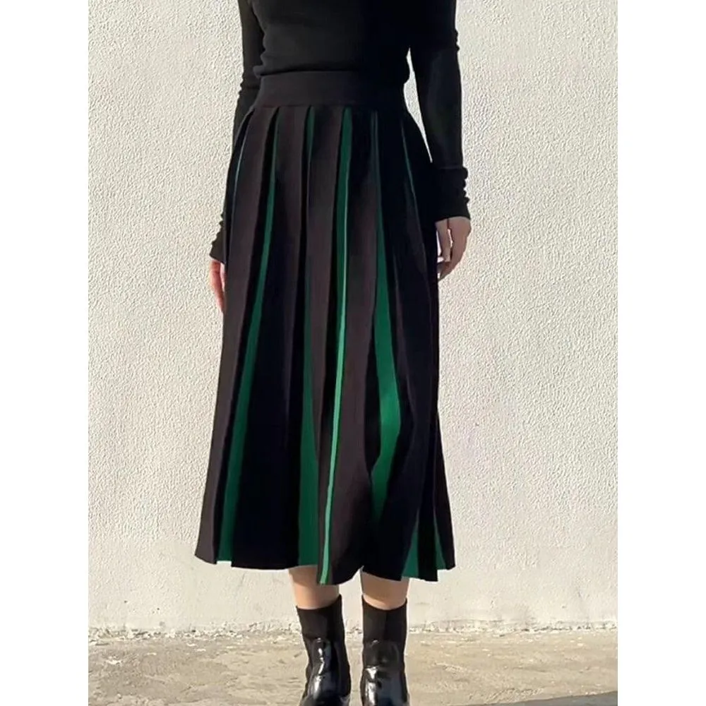 Thick Knitting Pleated Skirt