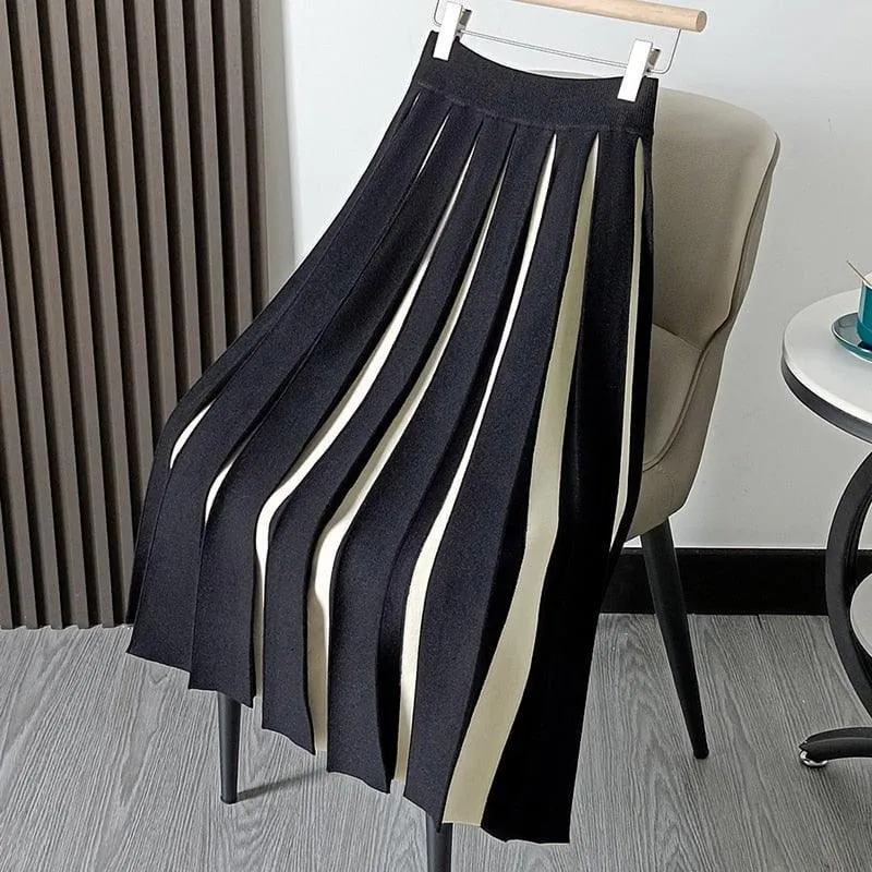 Thick Knitting Pleated Skirt
