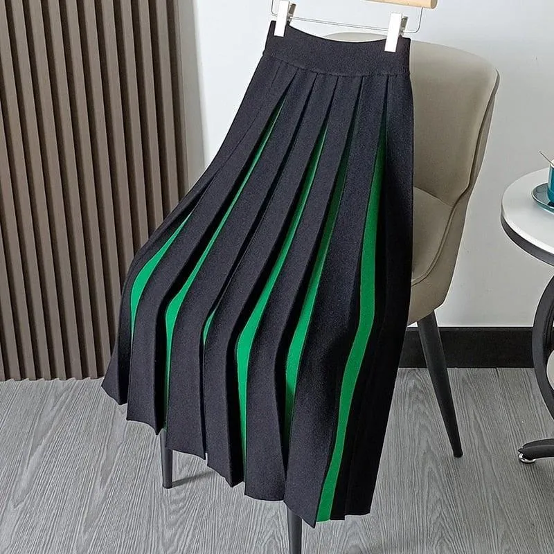 Thick Knitting Pleated Skirt