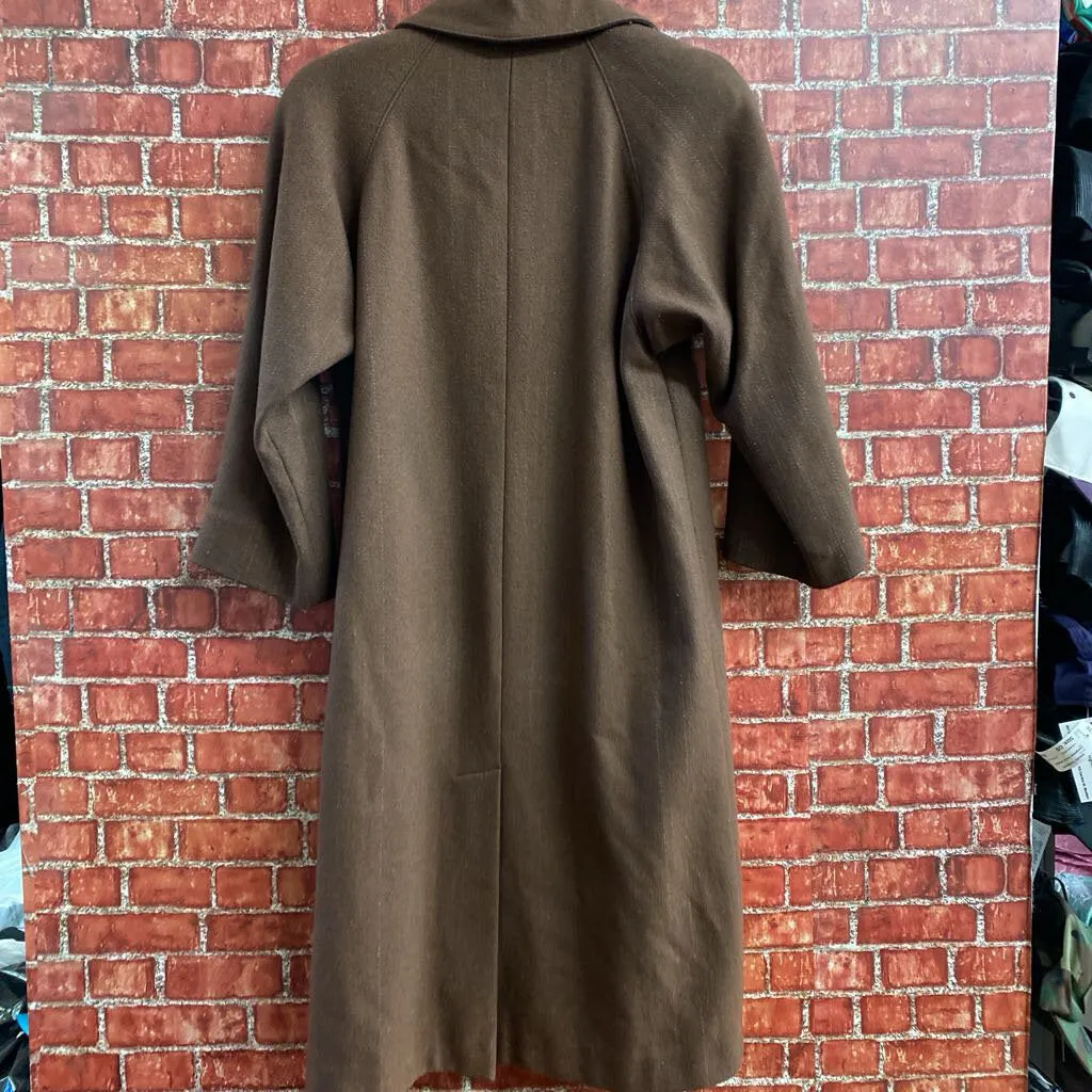 Vintage Wool Trench Coat brown Size M