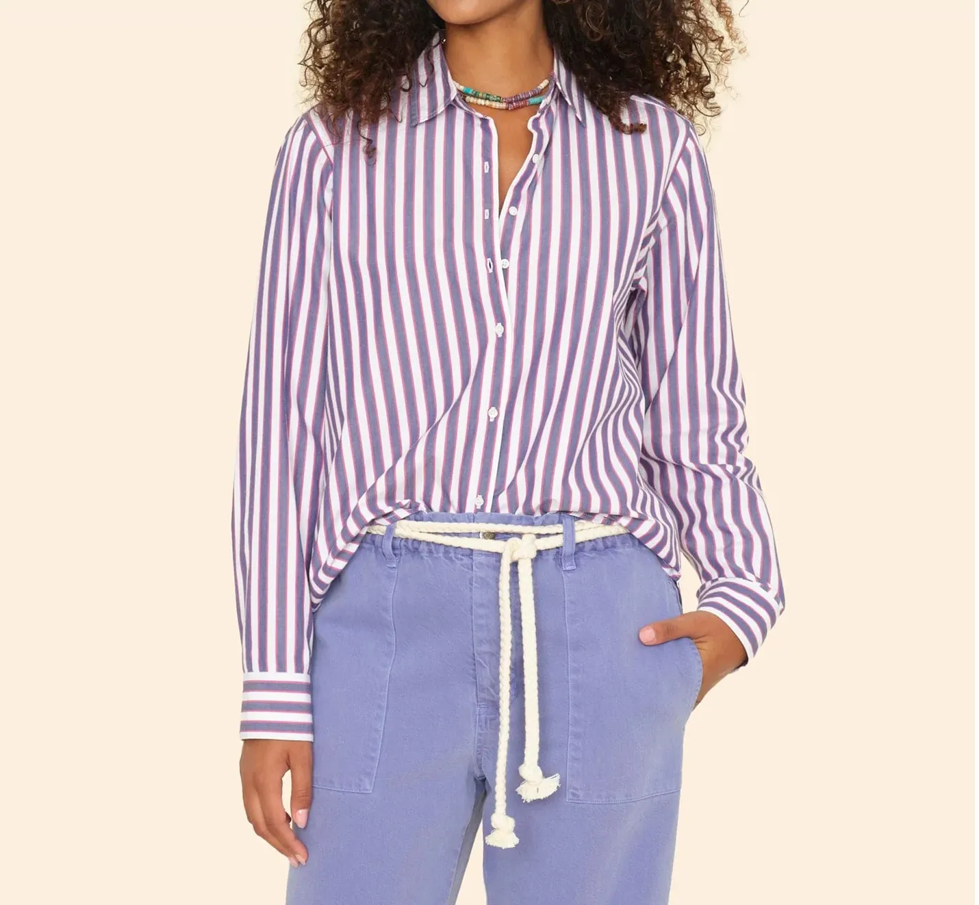 Xirena Beau Shirt - Blue Rose Stripe